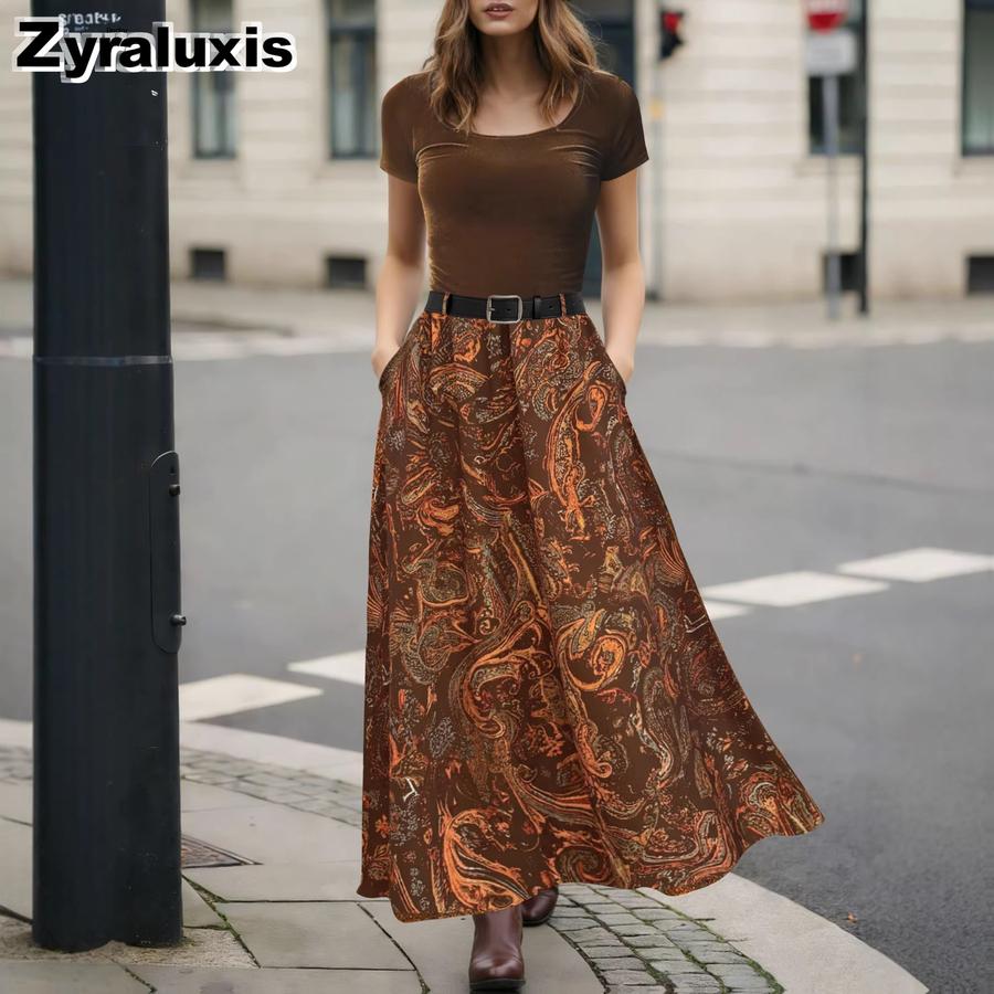 Plus Size Vintage Velvet Paisley Overalls Elegant Dress Women's Maxi Gown