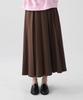 Keullaepeu Elastic Banded Pleated Long Skirt_Brown