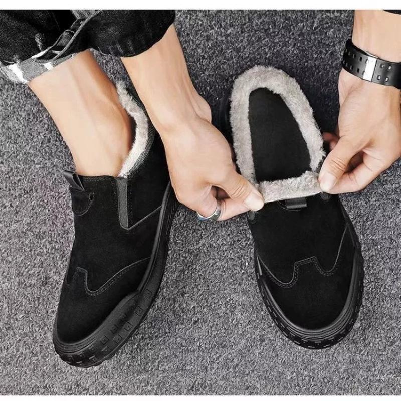2026 New Men's Cotton Shoes Winter Fashion Shoes Men's Snow Boots Plush Thickened Comfortable and Warm Walking Shoes Boots Men