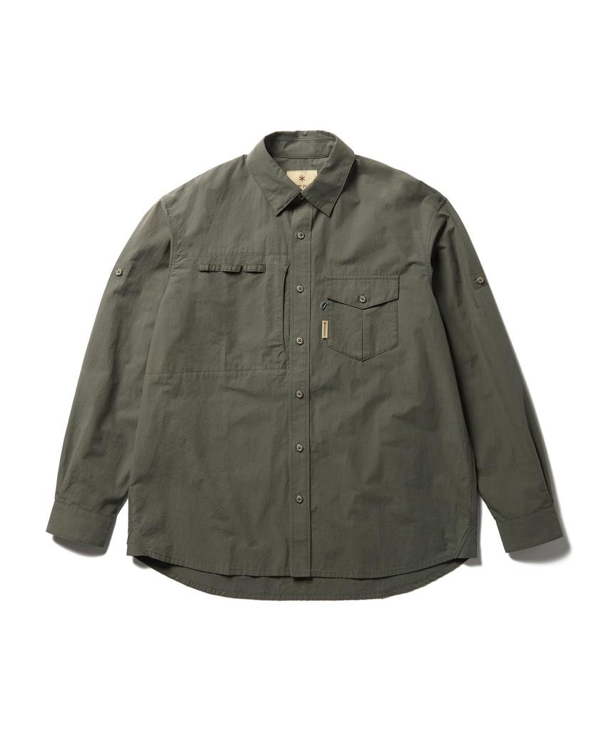 Snow Peak Antique Dyed Fishing Shirt Long Size Light SPTL-SH-26SU901 (Men's/Women's, Sleeve, M, Olive)