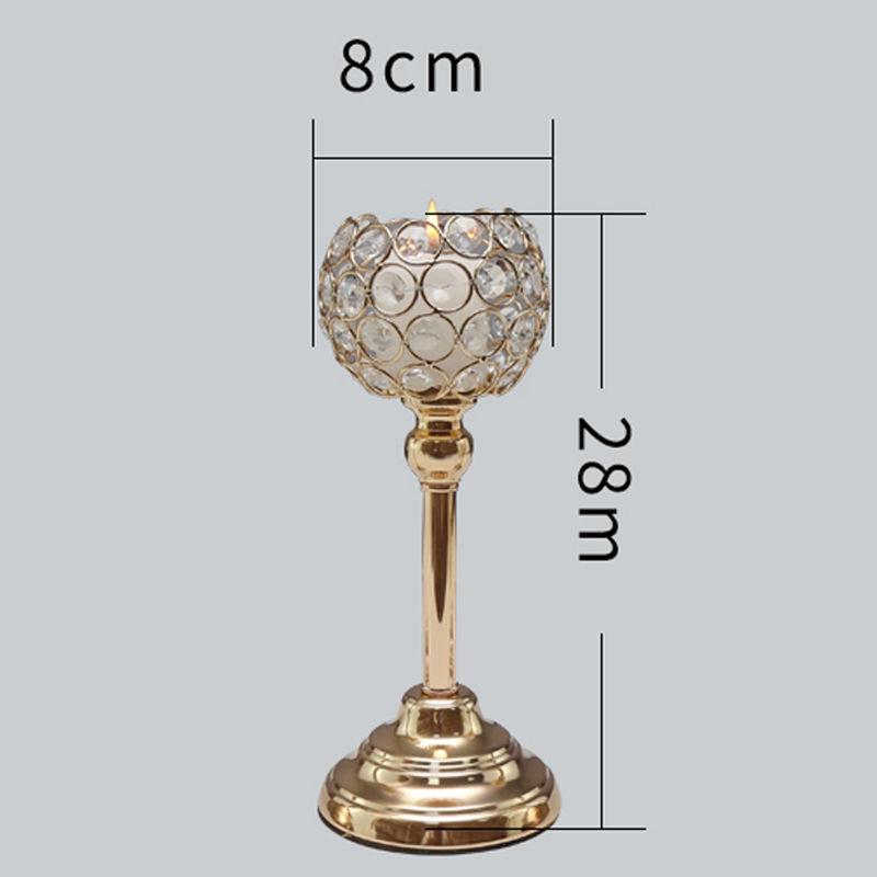 Nordic Candlestick Ornaments, Golden Light Luxury Crystal Home Living Room Table Decoration, Romantic Feather Candlestick New Product