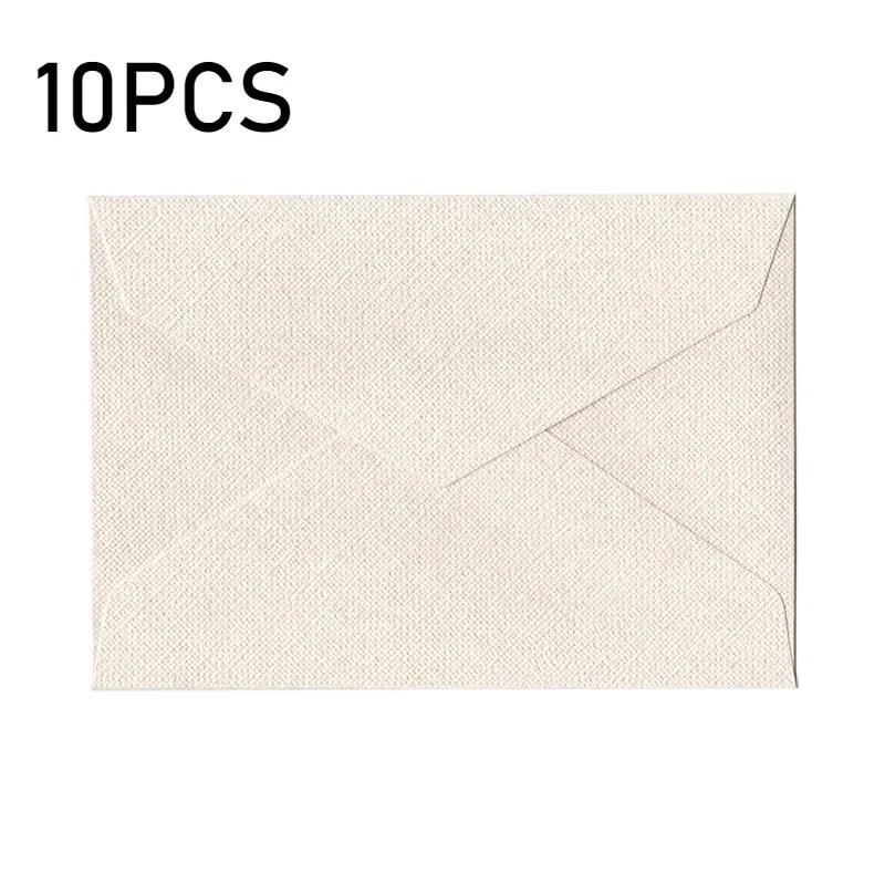 10pcs Linen Texture Envelope Western Style Envelope Paper Vintage Wedding Invitation Envelope Birthday Party Invitation New Year