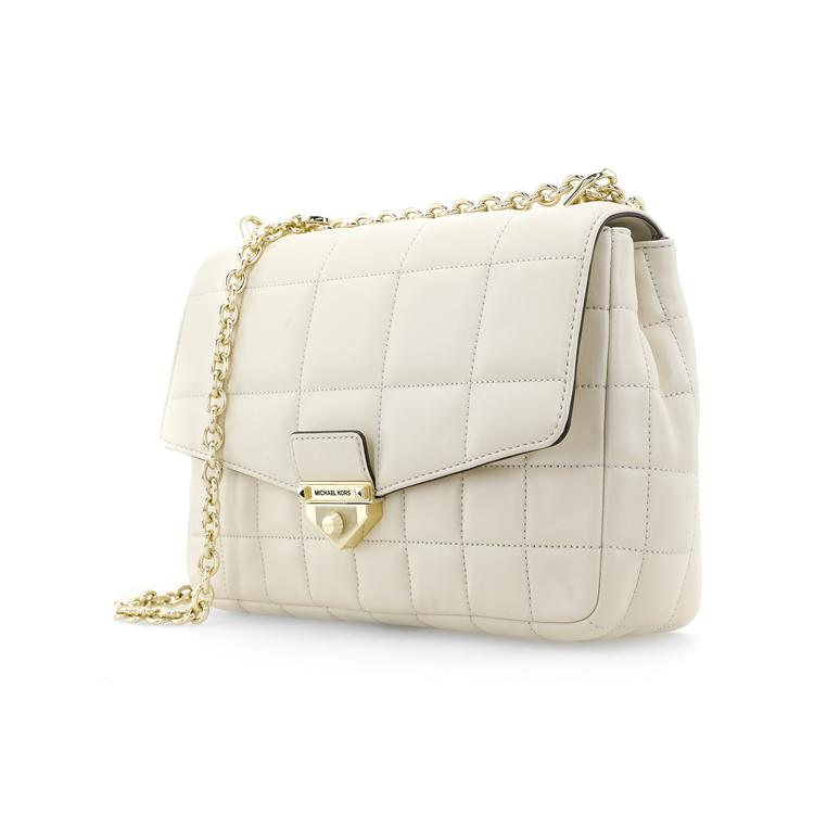 Michael Kors MK Soho Quilted Lambskin Shoulder Crossbody Bag Large Women Bags Light-Cream 30F0L1SL4L-289