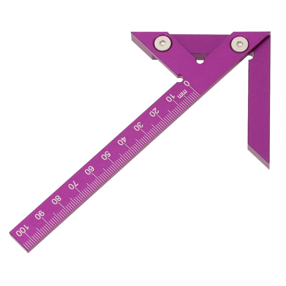 

Triangle Ruler Scriber Gauge Center Scribe Measuring Tool Center Finder Woodworking Line Caliber 45/90Degree Right Angle Line 1pcs фіолетовий