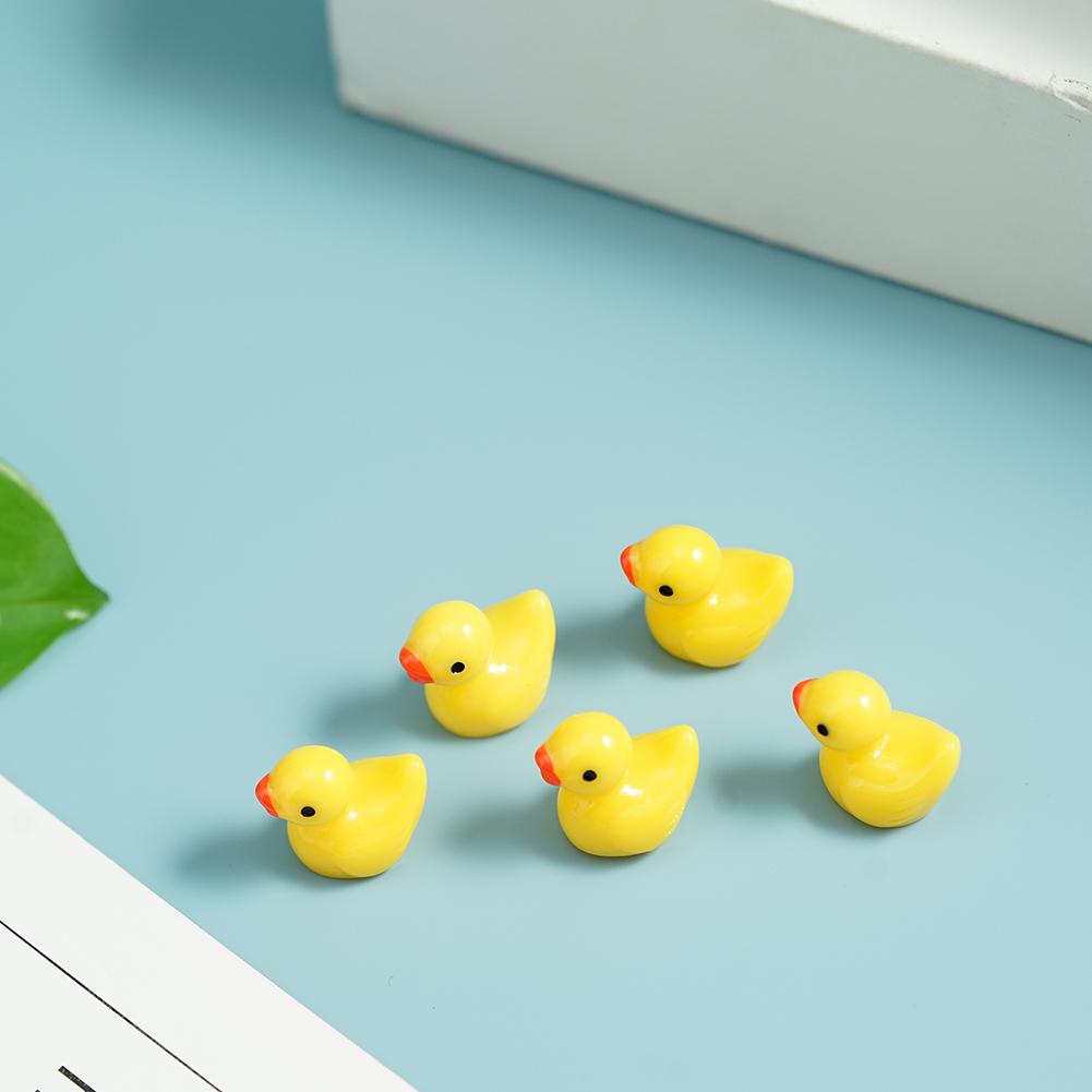 50/100 Pcs Mini Yellow Duck Ornament Miniature Figures Tiny Duck Resin Handicraft Micro Landscape Home Decoration