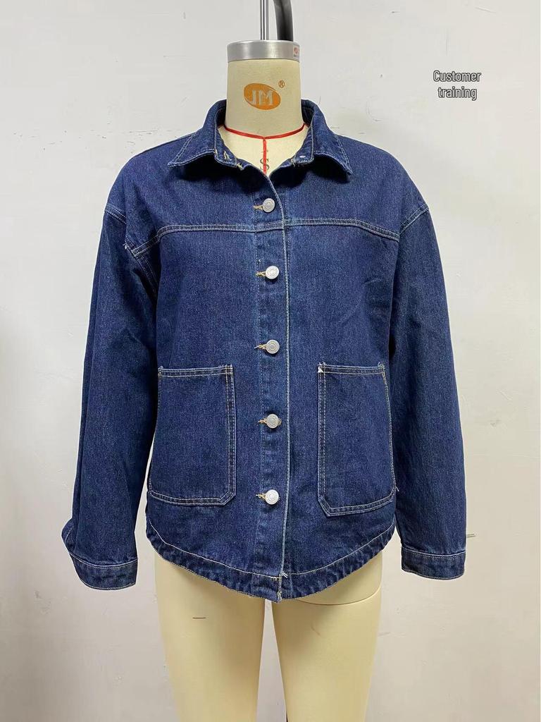 Casual Blue Washed Denim Women's Jacket, Style 89234 (Europe & America)
