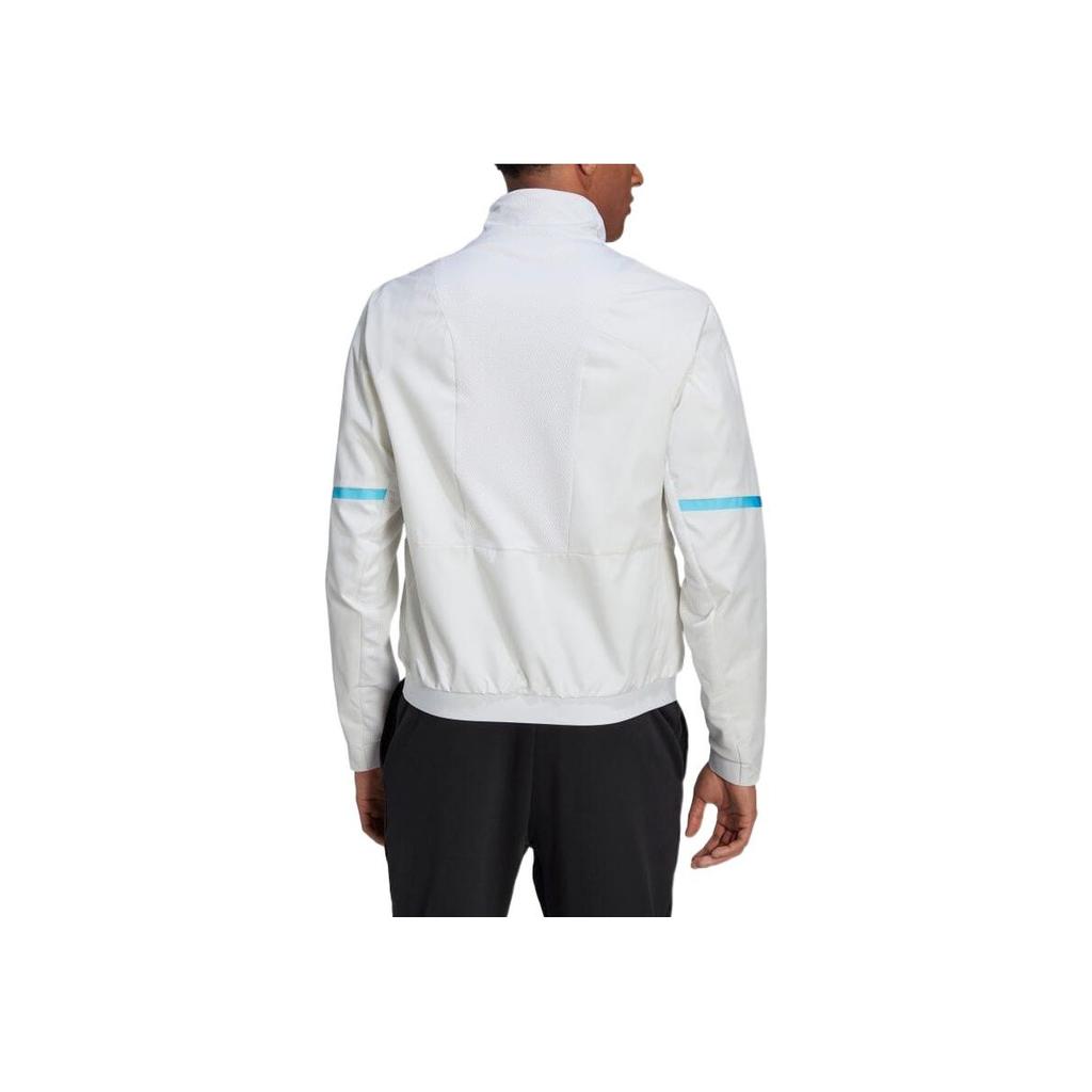 Adidas Solid Color Zip High Neck Long Sleeve Jacket Men jackets White HT3402