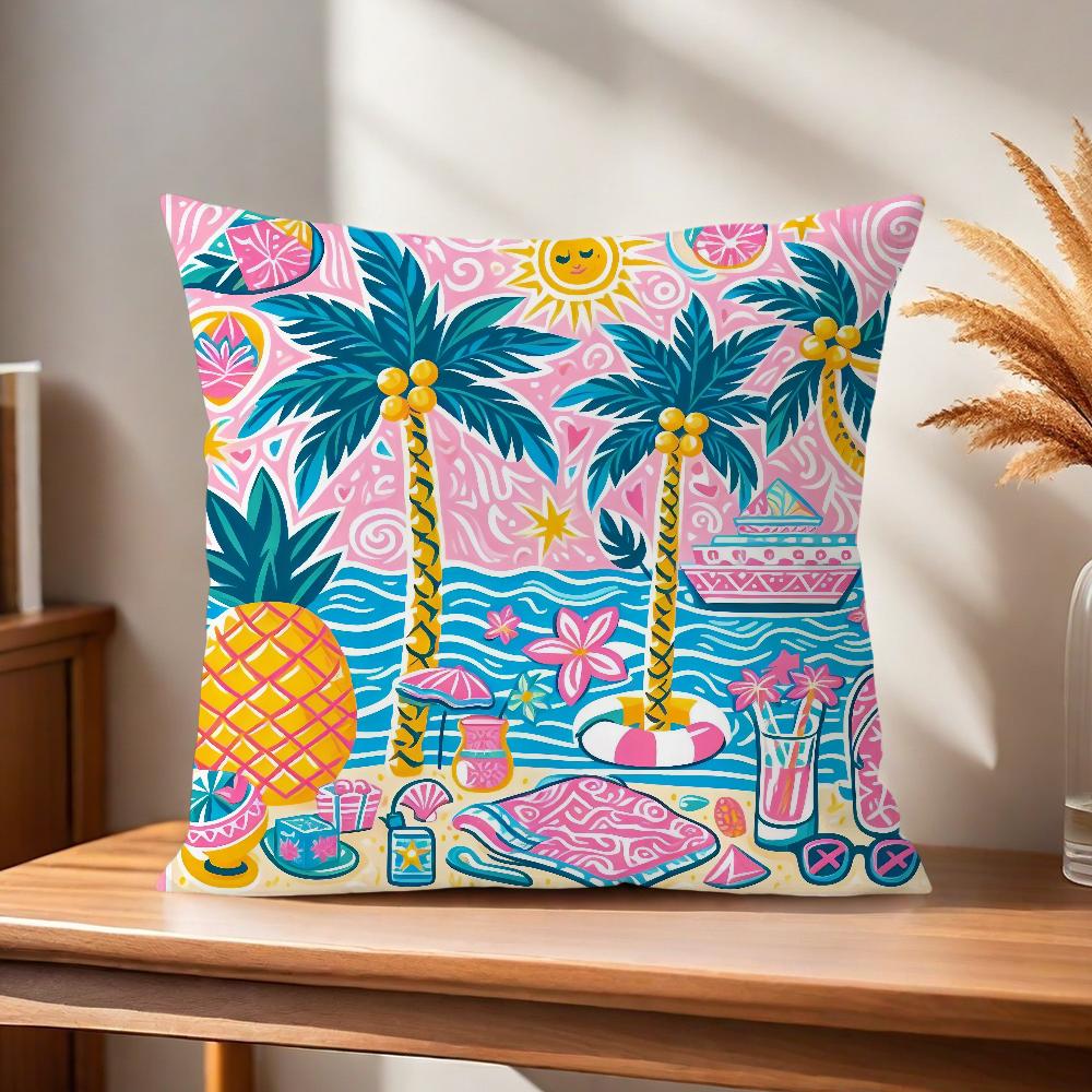 Fashion Tropical Jungle Flowers Plants Comfortable Soft Pillow Case for Sofa Living Room Home Office Decor and Protective Covers