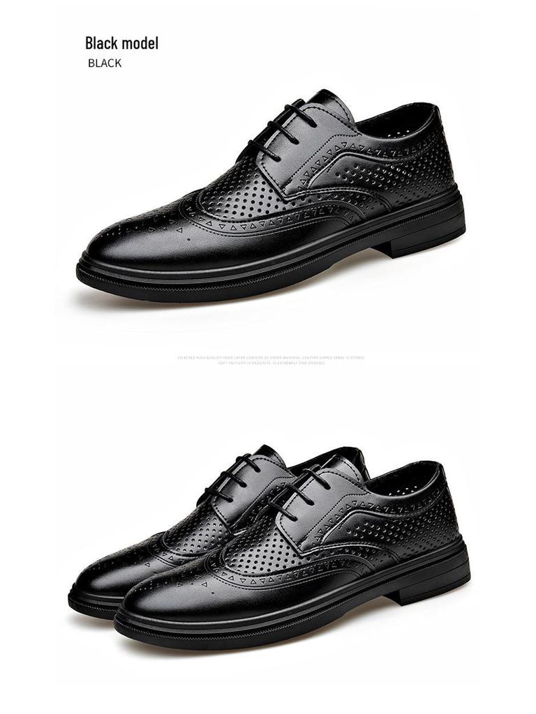 Men's Genuine Leather Lace-Up Casual Sandals