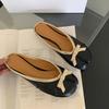 Fashion Female Shallow Footwear Strange Toe Ladies Flats With Shoes Soft Fashion Butterfly-Knot Flats Shoes Slides Women Mules
