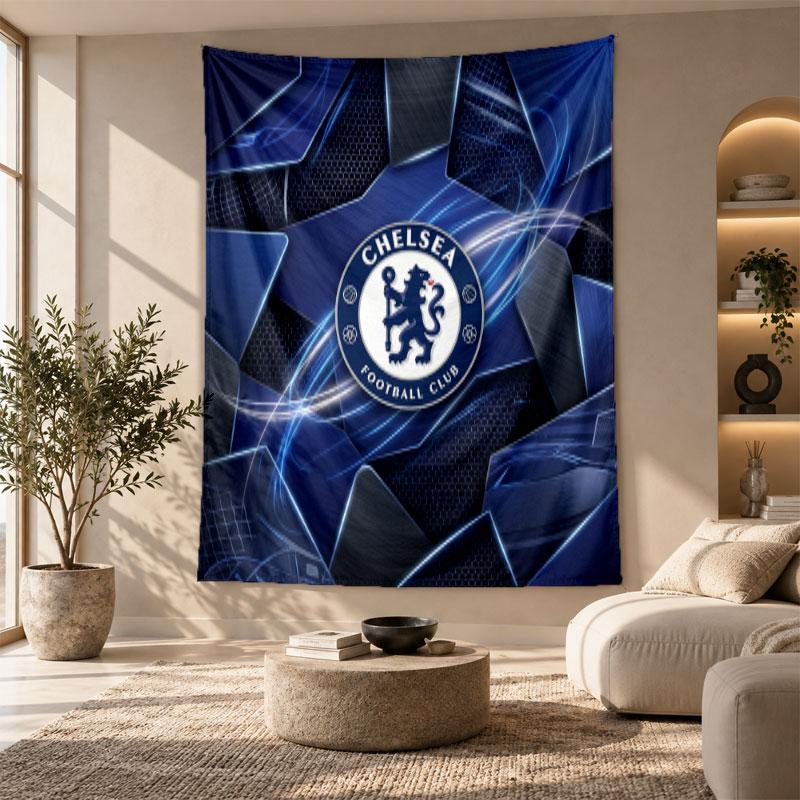 Arazzo Decorativo, Arte da Parete Stampato Chelsea FC, Appeso a Parete Leggero per Sfondo Camera da Letto