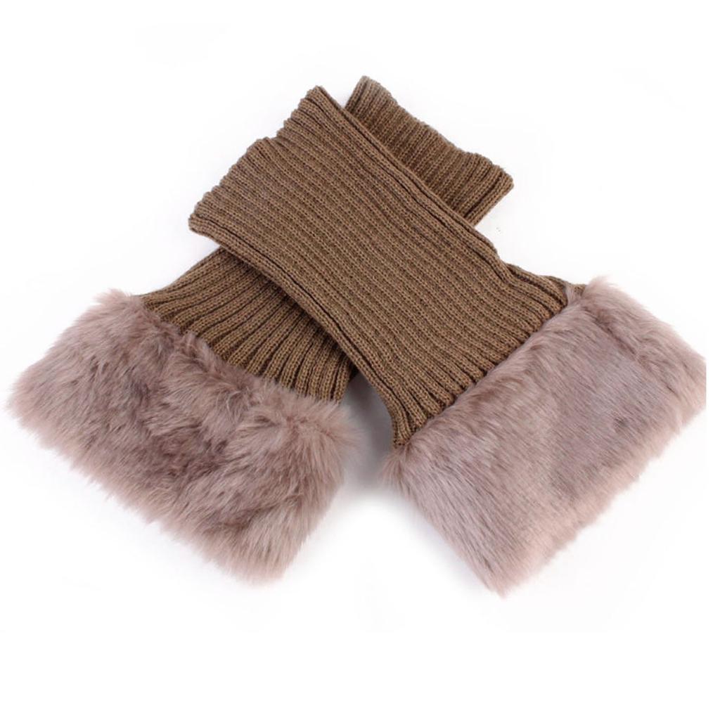 NEW Soft Fleece Lined Knit Brown Stripe Boot Toppers Cuffs Last PAIR FREE SHIP NEW Soft Fleece Lined Knit Brown Stripe Boot Toppers Cuffs Last PAIR FREE SHIP