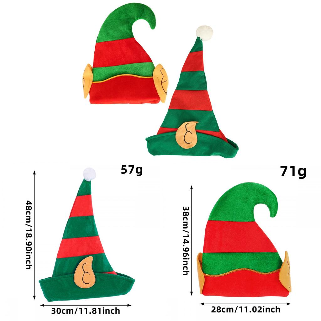 Christmas Elf Hat With Nonwoven Fabric For Kids And Adults Holiday Costume Accessory