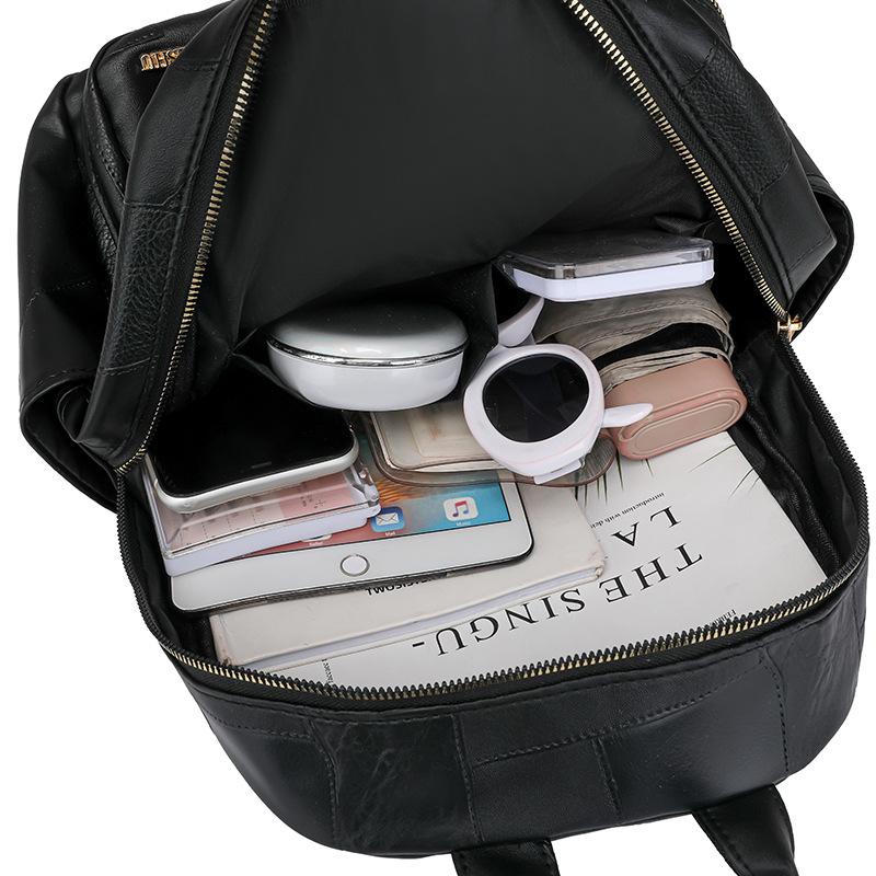 New PU Leather Women's Backpack - Minimalist Retro Design, Suitable for Commuting and Street Style, Chic and Fashionable Multifunctional Bag