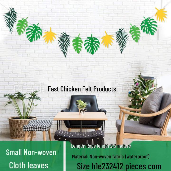 Triangle Felt Leaf Flag Banner for First Birthday or Teacher Party Decor