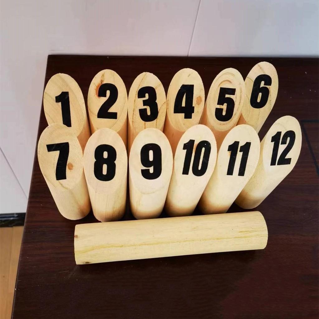Finland Kubb Wooden Toy Outdoor Childrens Number Bowling Game For Kids