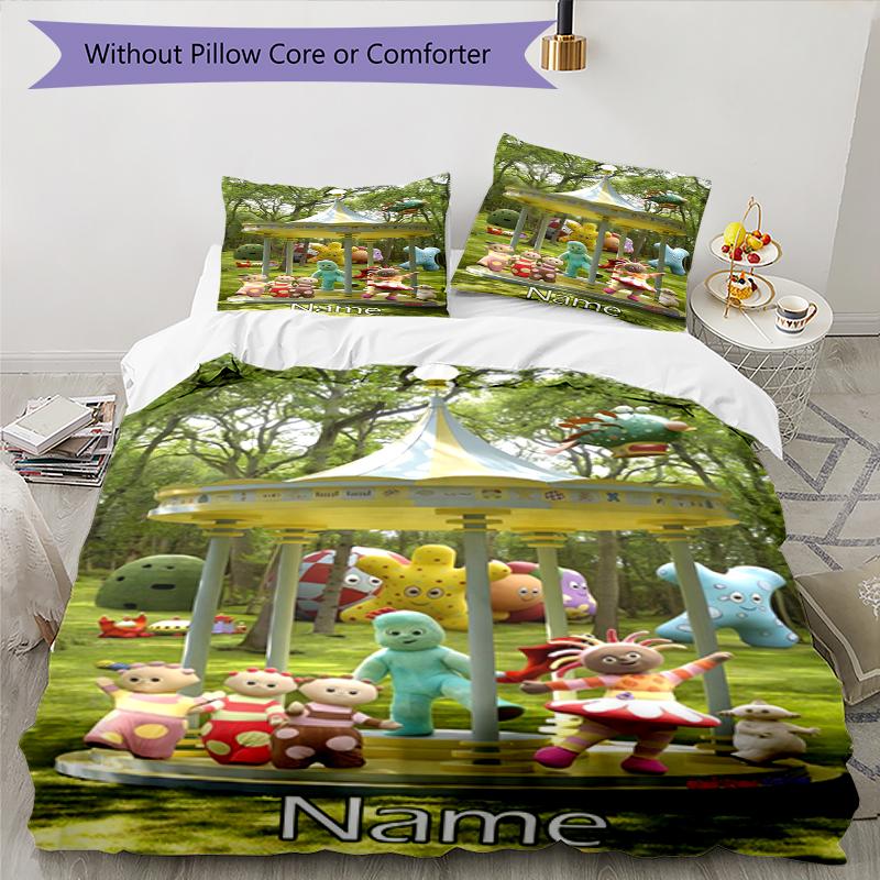Set Biancheria da Letto In the Night Garden con Nome Personalizzato 3 Pezzi Chiusura Copripiumino Include 1 Copripiumino e 2 Federe, Morbido e Confortevole per Tutte le Stagioni.