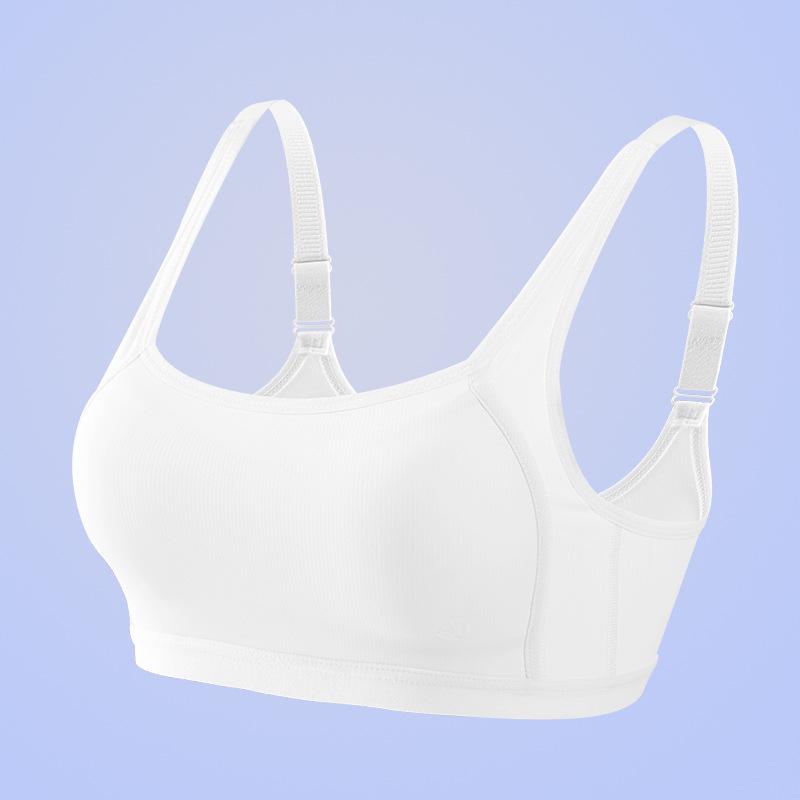 

Двухслойный минималистичный спортивный бюстгальтер для девочки - Легкий, удобный, студенческий топ для лета 75B (fits 80-100 lbs) белый