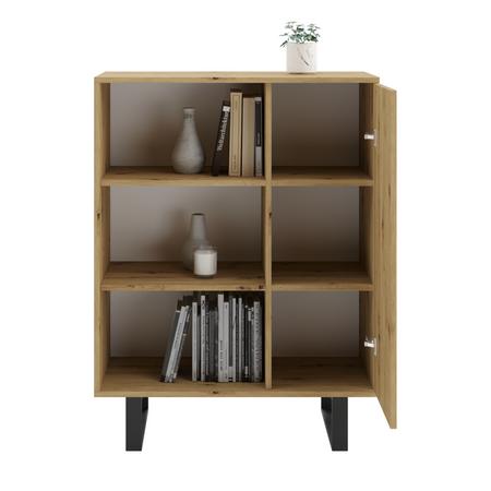 Bookcase Fondi Metal Legs Oak Artisan