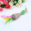 New Pet Cat Bell Feather Dumbbell Fun Cat Stick Toy Eco-friendly Corrugated Claw Grinding Toy
