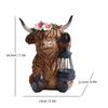 Highland Cow Garden Decor Realistic Highland Bull Animal Light Realistic Solar Powered Resin Statue For Bedroom Desk Apartment