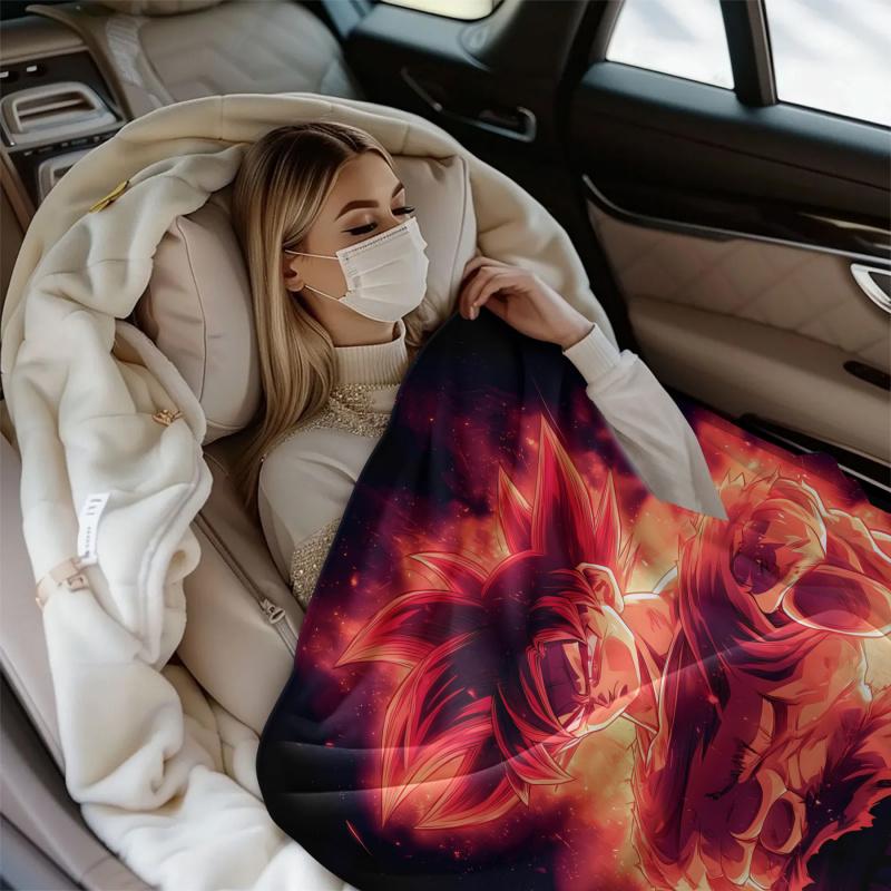 Anime  3D Dragon Ball Print Blanket Multifunctional Cover Blanket Soft Flannel Blanket Gift Blanket for Home Outdoor Leisure