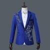 Male Singer Nightclub Stage Costumes Host Bar Dress Three-dimensional Bilateral Inlaid Flowers and Diamonds Suits