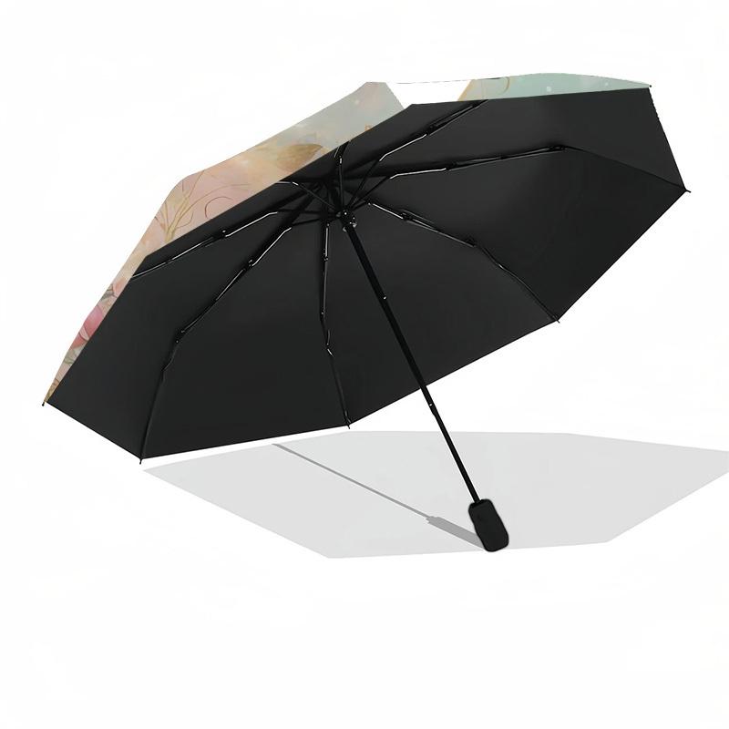 1pc Floral Fantasy Pastel Garden Umbrella with Plastic Handle,Suitable for All Seasons Home Travel Outdoor UmbrellaDD412