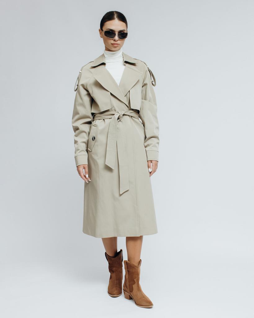Langer Trenchcoat für Damen ICON 223 36 hellbeige
