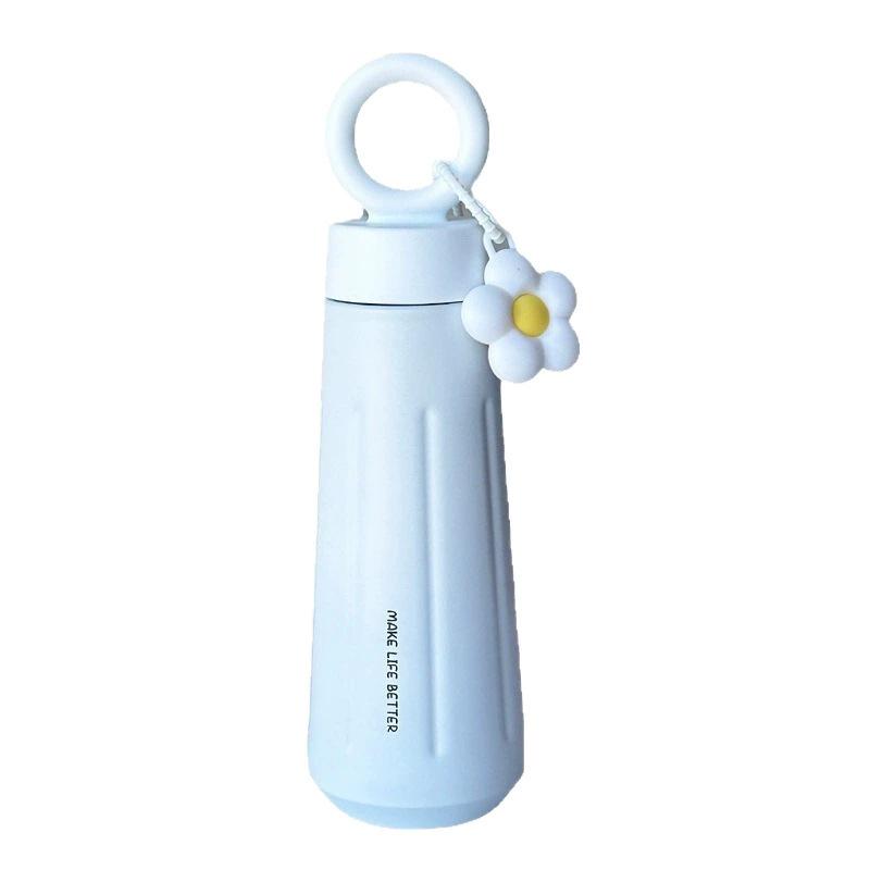 Stainless Steel Thermos Cup with Flower Handle – Durable, Portable, Ideal for Girls
