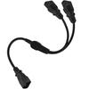 3-Prong C14 To IEC320-C13 Connector Adapter Cord Male Plug To Female Socket Converter Cable Y-splitter Power Wire Line