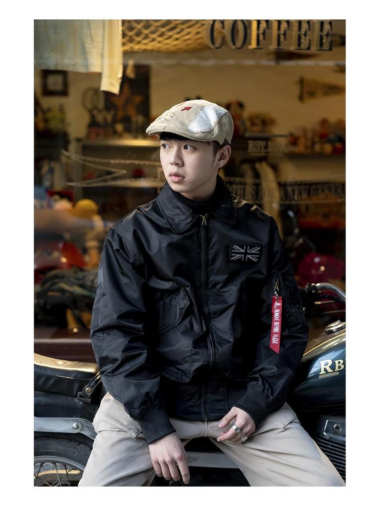 Normanlong CWU-45P Pilot Jacket: Trendy Men's Spring/Autumn Military-Style Baseball Uniform Waistcoat