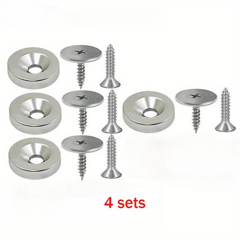 4/6er Set Schranktür-Magnetverschlüsse Runde Metall-Magnetverschlüsse für Kleiderschrank Versteckte Schließung Magnetischer Türfang-Schließer mit Schrauben