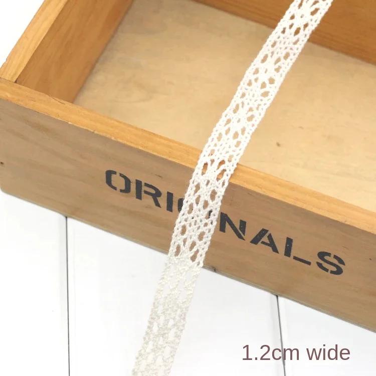 Ivory White Cotton Lace Trim Ribbon DIY Embroidered for Sewing Decoration Fabric Tape Handmade DIY Craft Materials Hair Headwear