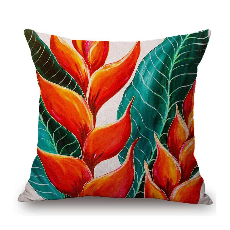 Piante Tropicali Foglie Foglie di Palma Pittura ad Olio Decorazione per la Casa Arte Cuscino da Divano Federa Cotone Lino Floreale Copricuscino