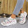 Flying Woven Shoes 2025 New Thick Baseplate Shoes Color Matching Low-top Foreign Trade Large Size Fashion Sports and Leisure Single Shoes Women