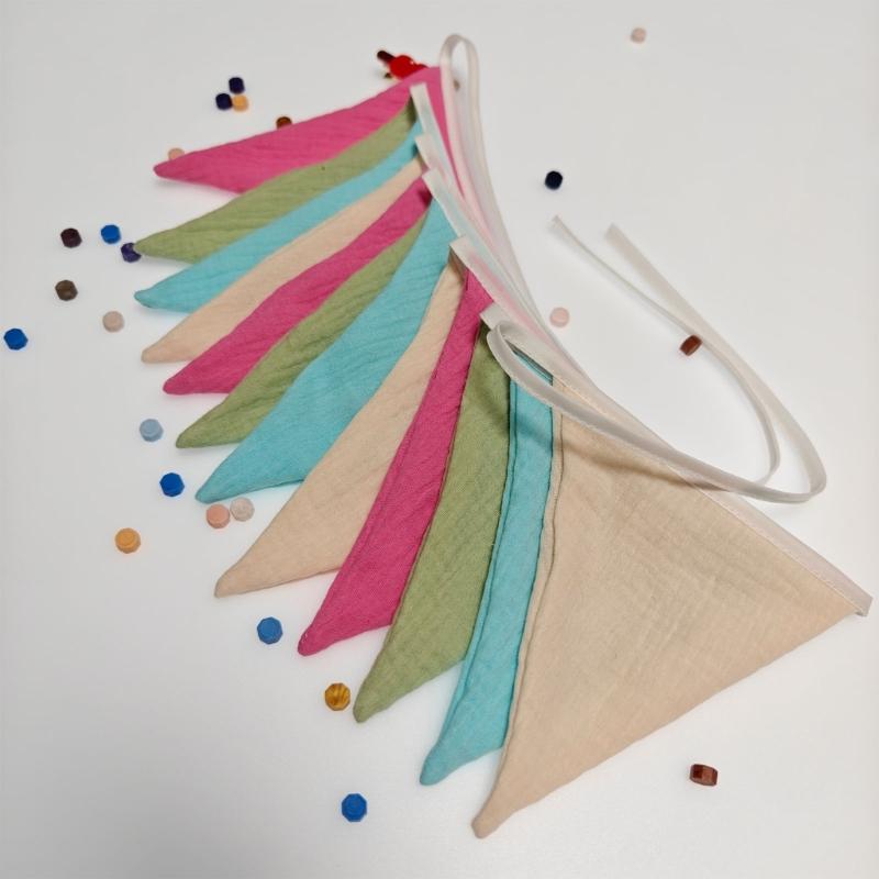 Cotton Pennant Flag Lovely Cotton Decorative Flags Room Beautification Newborn Baby Photography Props Nursery Room Decor