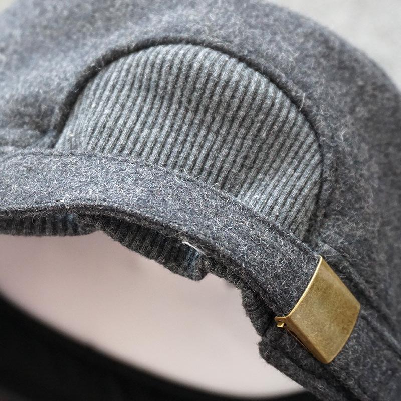 Męski zimowy wiatroodporny kapelusz z płaskim wierzchem z zapięciem z tyłu, rozmiar plus dla bardzo dużych obwodów głowy