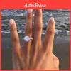 Versatile White Luxury Ring With Full Rhinestone And Silver Plated Embellishments