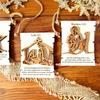 Nativity Advent Scroll Ornament Wooden Laser-Cut Hanging Decor with 24-Day Bible Verses Religious Christmas Countdown Calendar