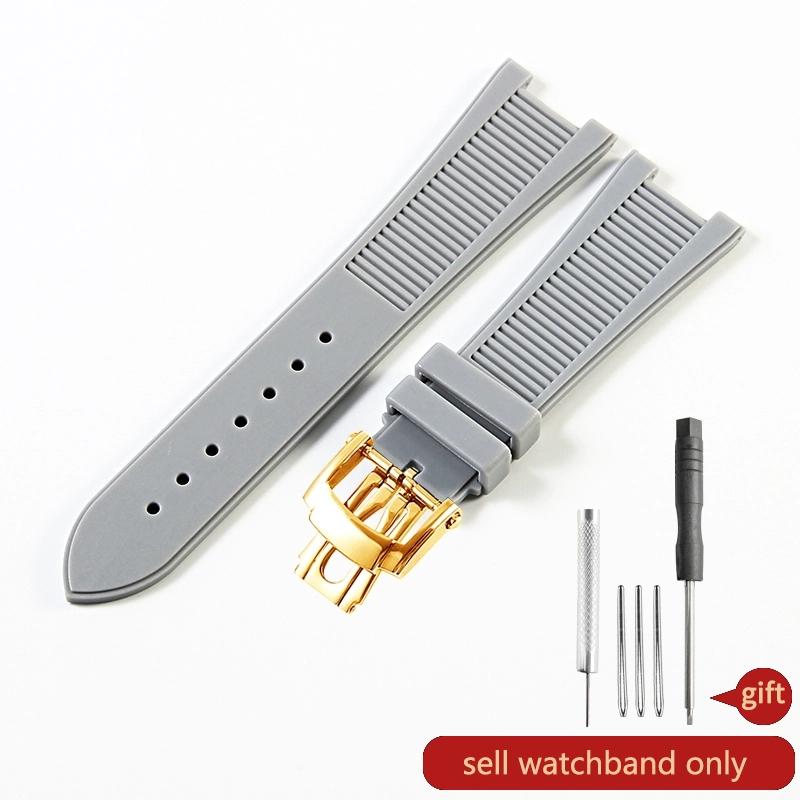 Para Patek Philippe Sport Elegante Serie Nautilus 5711/5712/5980 Correa de Reloj de Silicona Impermeable para Hombre 25x13mm