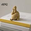 Cozy Cafe Window Displays Daydreaming Duck Figurine Minimalist Holding An Egg Sculpture Resin Matte Statues Animal Statue Creative Desktop