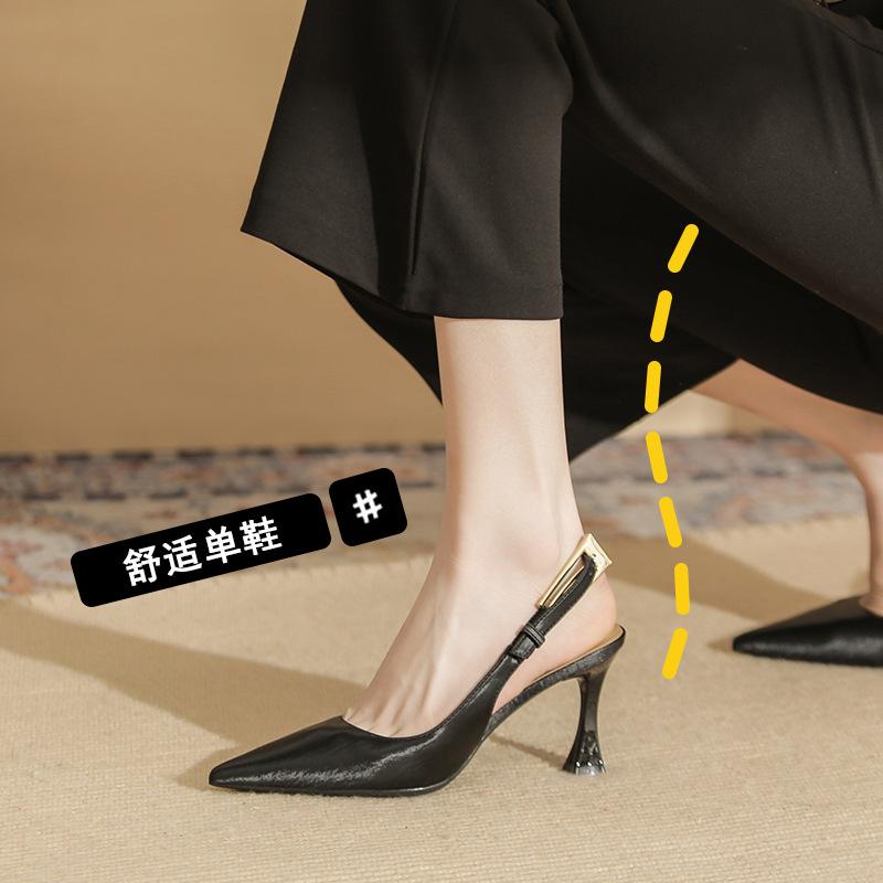 73212 [Schafsleder] High Heels Damen 2025 neu Taschenkopf leere Sandalen spitz Französische Stiletto-Schuhe