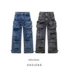 Kaslead Fashion Pocket Overalls Denim