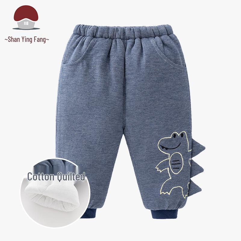 Cozy Autumn & Winter Thickened Toddler Boys  Fashion Sports Tapered Pants 66 cm