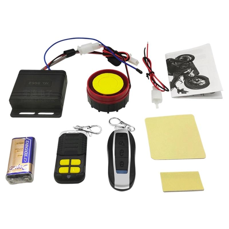 Motorcycle Anti-Theft Alarm Security System Remote Control Warner 125dB Horn Adjustable Sensitivity for Tricycle-Scootor