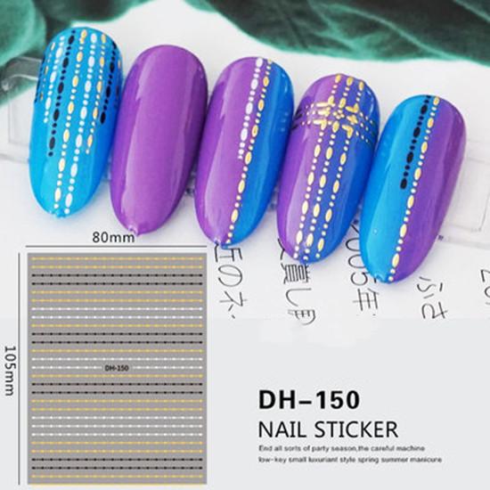Abstract Line DIY Nail Stickers for Women Girls Nail Art Decorations Rose Gold Spring 3D Sliders for Manicure Nail Polish Decals