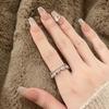Luxury Zircon Water Drop Open Rings For Women Girl Exquisite Double-Layered Adjustable Finger Ring Wedding Jewelry Gift