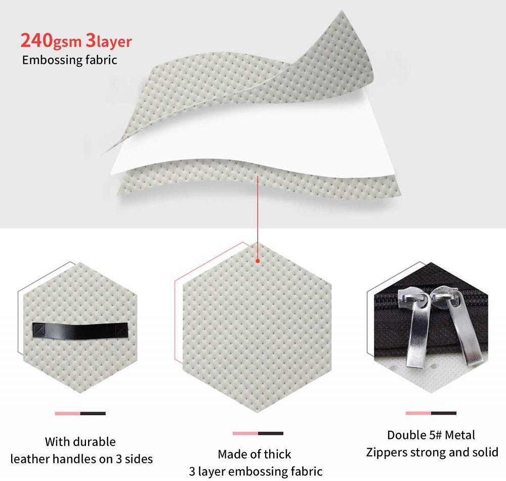 Foldable Non-Woven Under-Bed Storage Bags: Dustproof, Moistureproof, 2-Pack Quilt & Clothes Organizer