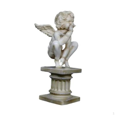 Angel Statue Figurine Cherub Sculpture Gift Home Decor Wing Ornament Desk Figure for Hotel Bar